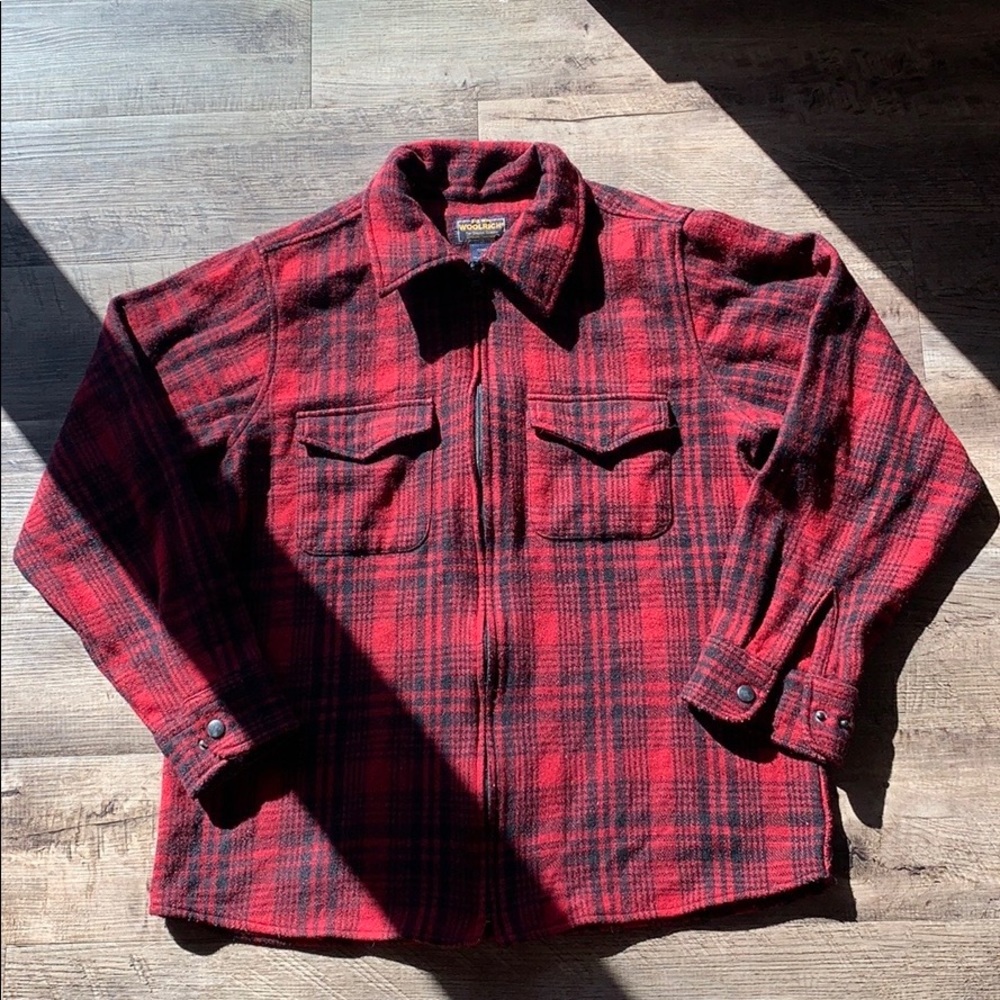 Woolrich Red and Black Checkered Utility Jacket